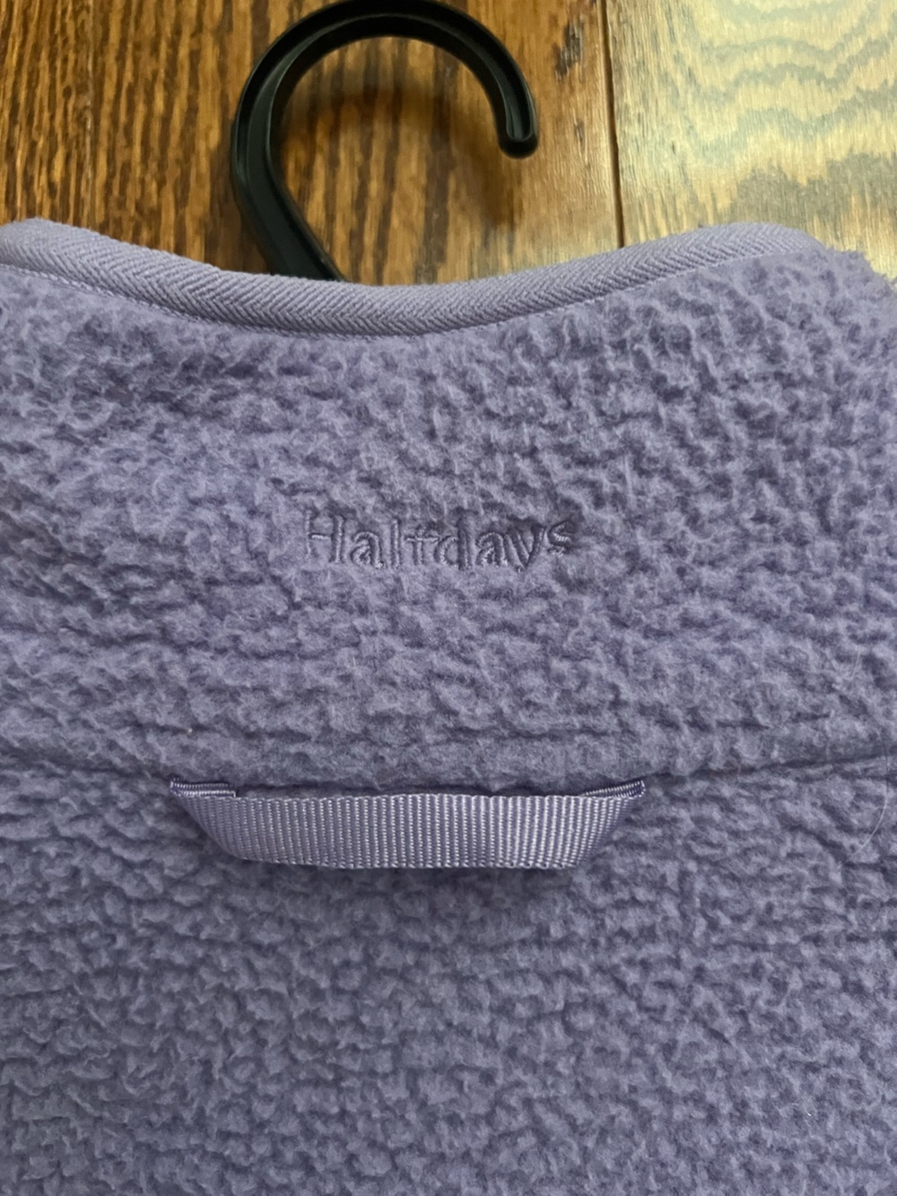 Halfdays Pieper Fleece Quarter Zip sweater in Lilac, Size LG - Picture 6 of 7